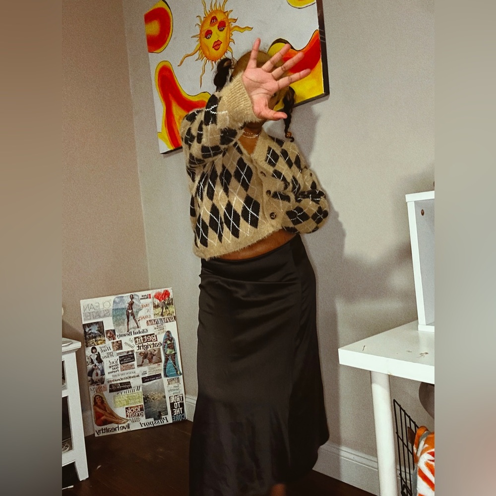 Black Satin Skirt